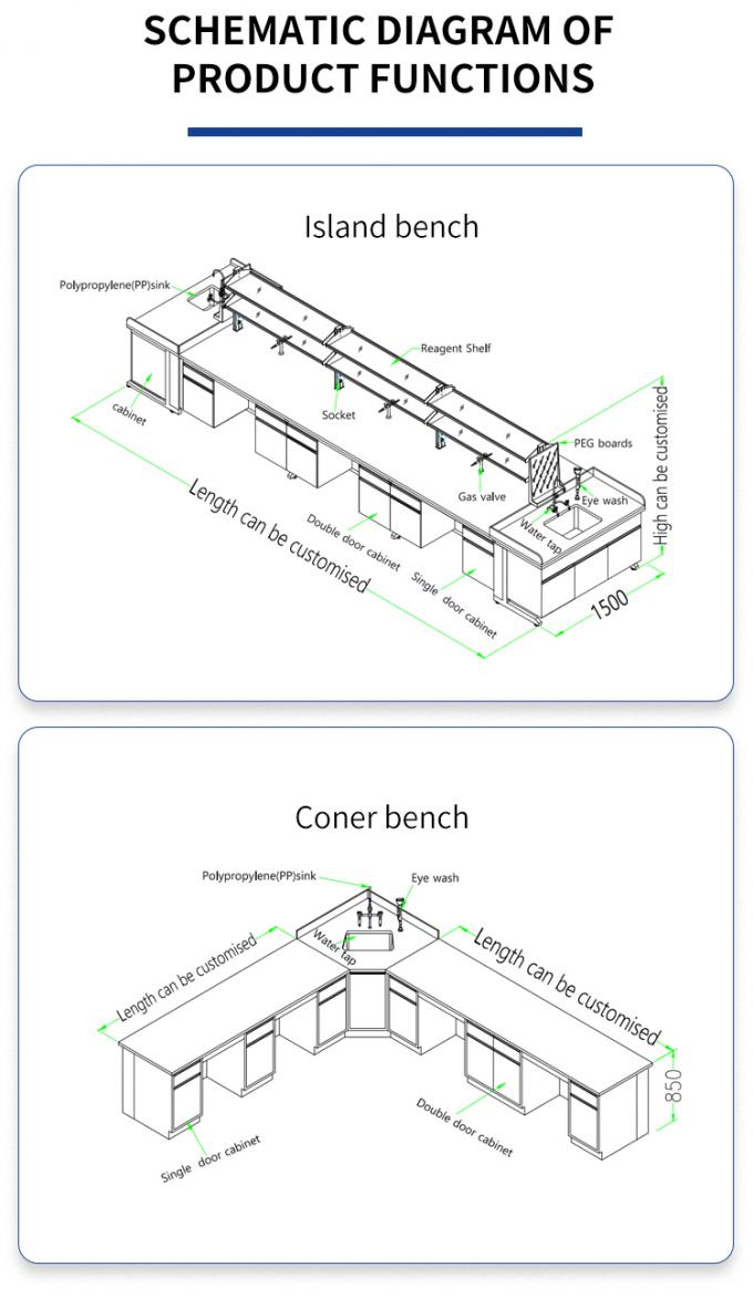 Structure Floor Standing Lab Wall-Mounted Bench High Durability for Superior Laboratory Performance 6