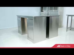 Corrosion Resistant Silver Modern Laboratory Bench Firm Stainless Steel Worktable