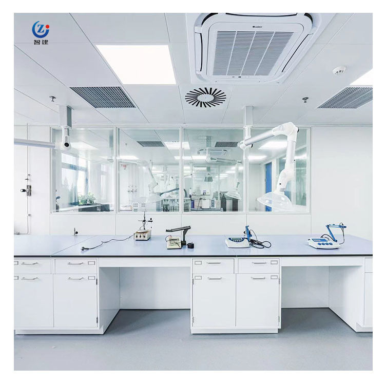 Anti Corrosion Metal Lab Furniture , 4 Handles Island Biology Lab Table