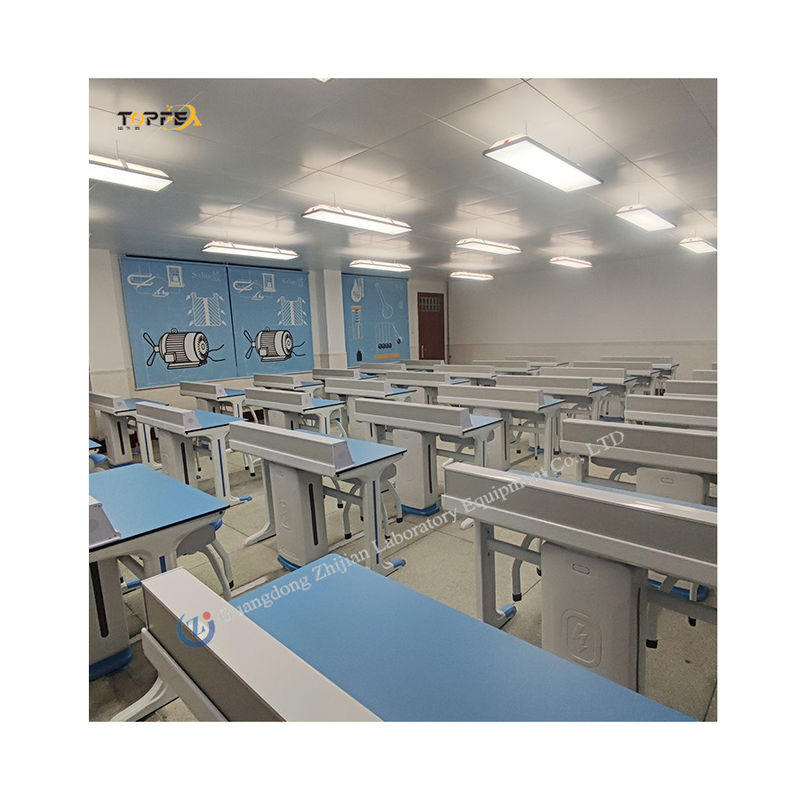 School Laboratory Chemical Lab Table Modern Design Drawers Shelves Metal Wooden Case