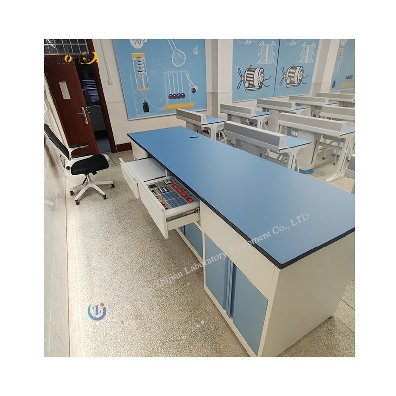 School Laboratory Chemical Lab Table Modern Design Drawers Shelves Metal Wooden Case
