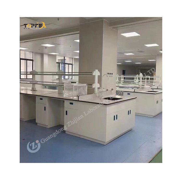 Customizable Lab Island Bench With White Blue Or Grey Finish 2 Doors 2 Cabinets 4 Drawers 4 Wheels