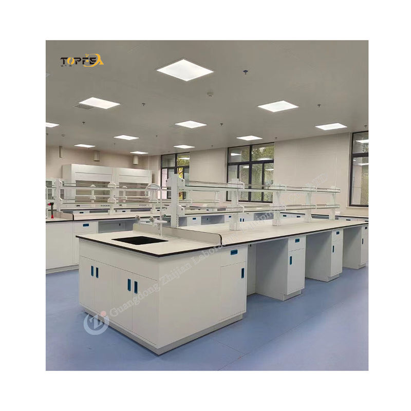 Heavy Duty All Steel Lab Bench 4 Drawers 2 Cabinets 4 Wheels 250 Kg Capacity