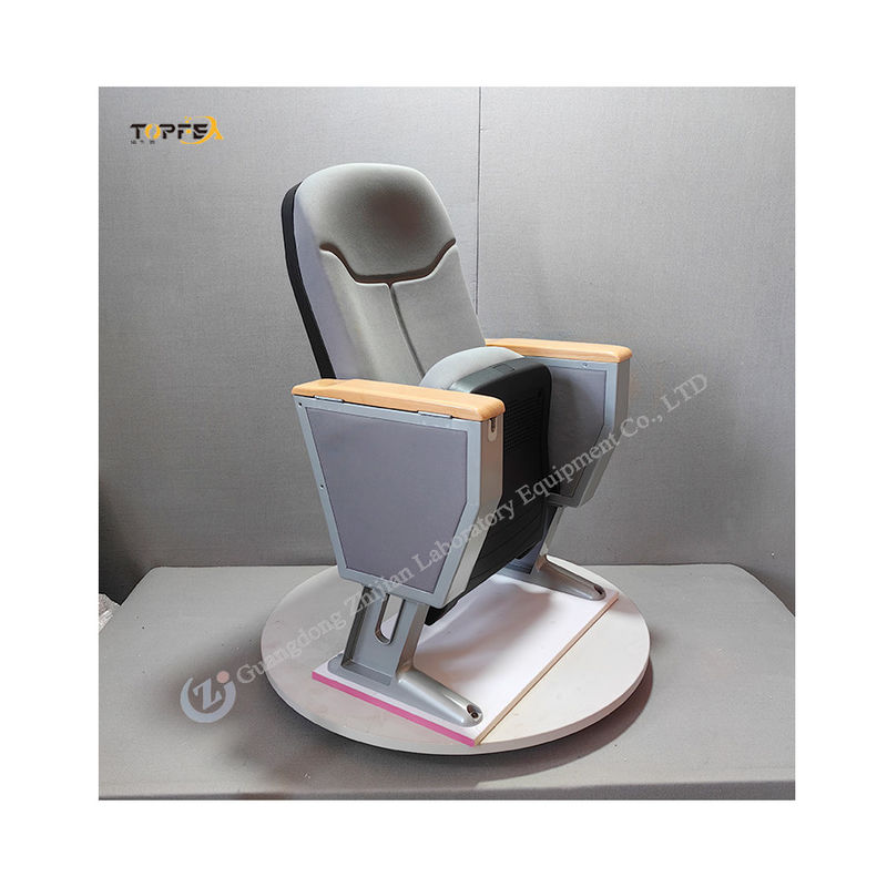 Sleek And Modern Black Steel Frame Foldable Auditorium Fold Chair With Fabric Seat And Backrest
