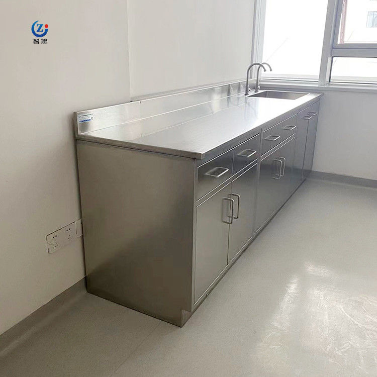 Stainless Steel Laboratory Bench Silver Modern Design Anti Rust Corrosion Resistance For Research