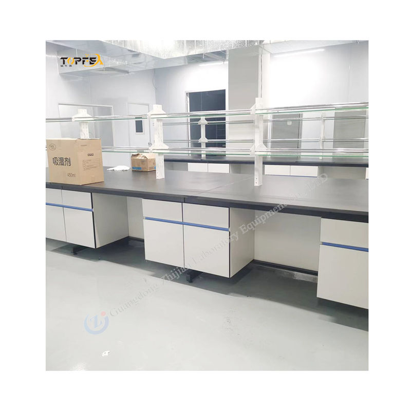 Customizable Lab Bench / Laboratory Island Bench With White Finish And Load Capacity