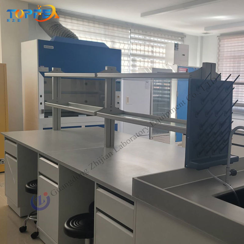 200-250 Kg Load Capacity Customized Number Of Drawers Lab Island Bench With Customized Handles