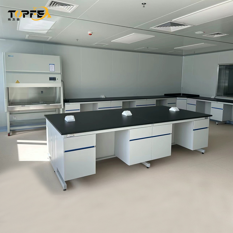 Steel Lab Island Bench with Customized Length 1500*850mm Load Capacity 200-250 Kg