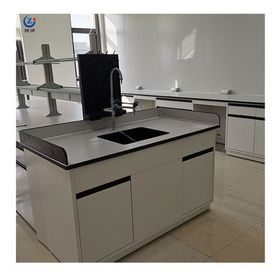 Steel Wood Lab Island Bench With 2 Lockers In Grey Or Customized