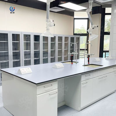 4 laden Lab Island Bank Chemische stoffen resistent L Biologie Laboratoriummeubelen