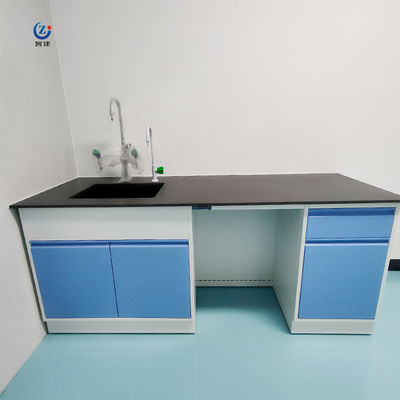 Ruimtebesparende laboratoriumbanken met opslagplaats