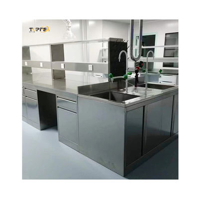 Gepolijste roestvrij laboratorium tafel, W750mm Roestbestrijdende chemie laboratorium werktafel