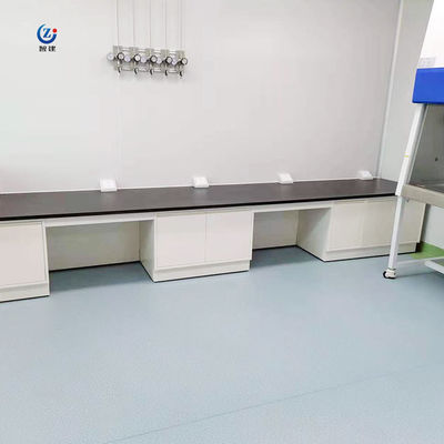 Ruimtebesparing Moderne wandgebouwde Functionele stalen laboratoriumwandbank met Epoxyhars tafelblad