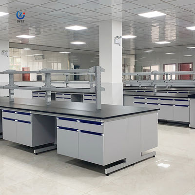 Grey Finish Lab Bench Laboratory Bench with Load Capacity 200-250 Kg and Customized Configuration