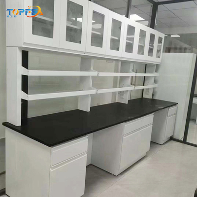 Green Wall-Mounted Laboratory Bench High Durability and Eco-Friendly Materials